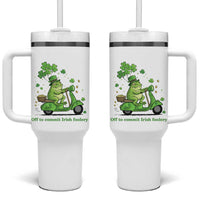 Funny Irish Frog Off To Commit Foolery Tumbler With Handle St Patricks Day Gift