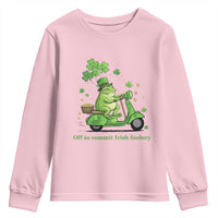 Funny Irish Frog Off To Commit Foolery Youth Sweatshirt St Patricks Day Gift