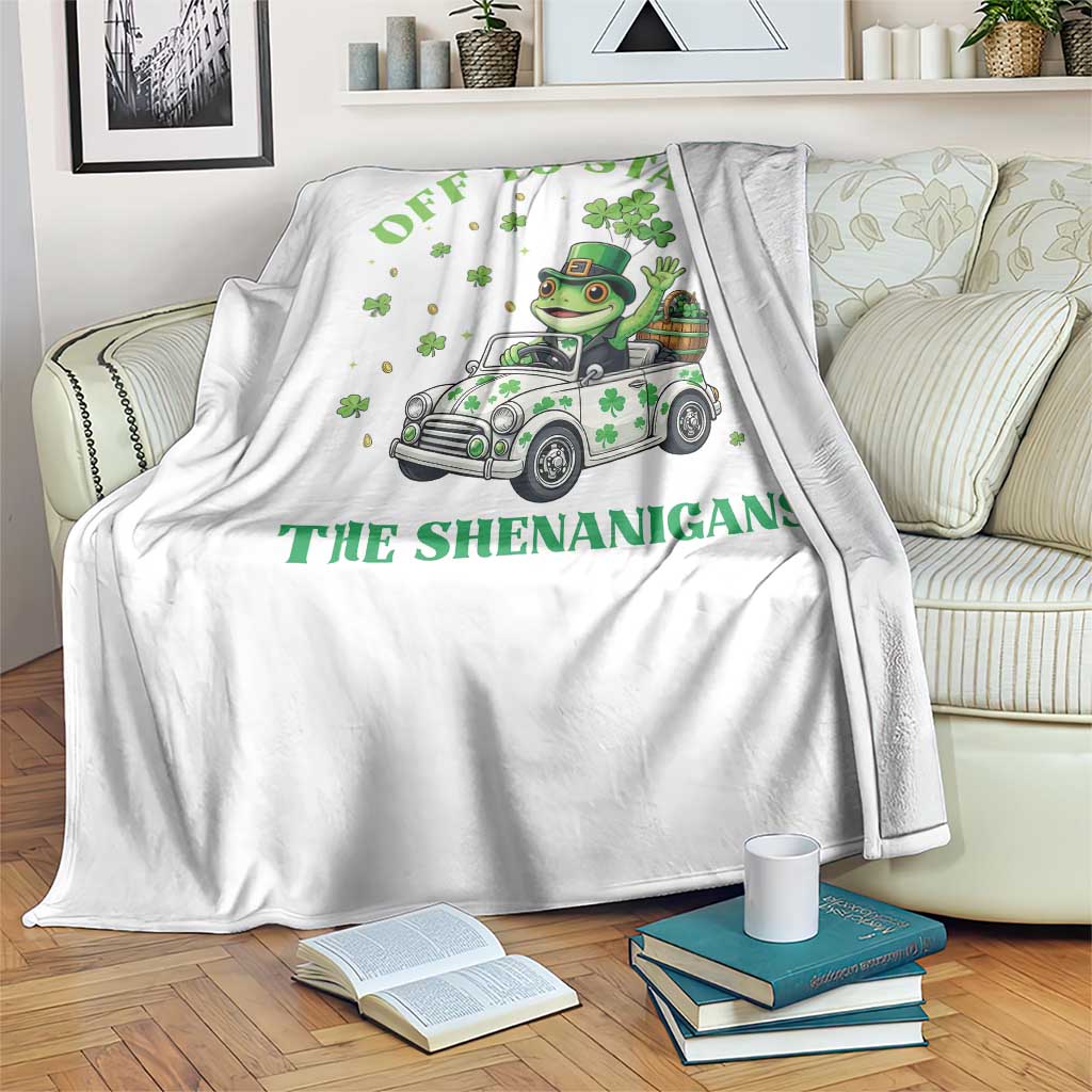 Off To Start The Shenanigans Throw Blanket St Patricks Day Frog