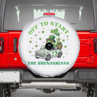 Off To Start The Shenanigans Spare Tire Cover St Patricks Day Frog