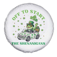 Off To Start The Shenanigans Spare Tire Cover St Patricks Day Frog