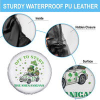 Off To Start The Shenanigans Spare Tire Cover St Patricks Day Frog
