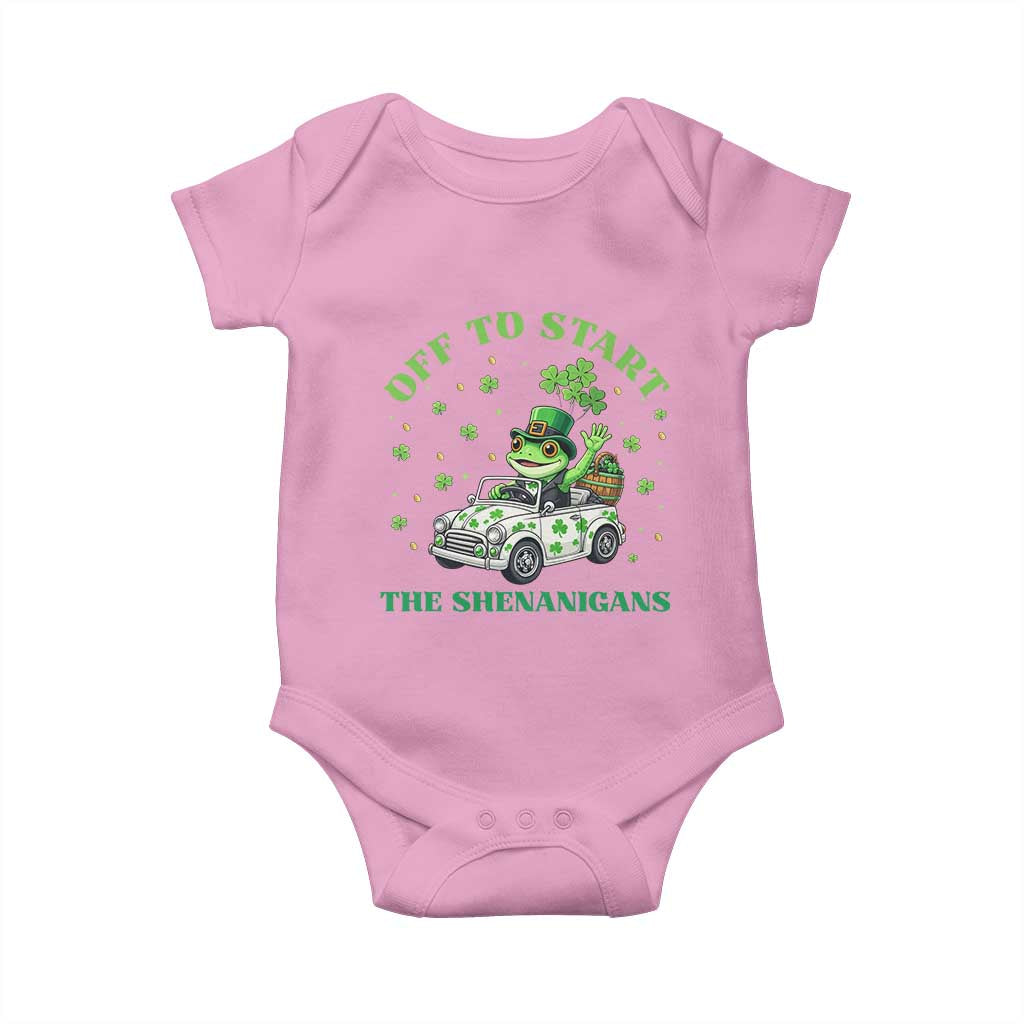 Off To Start The Shenanigans Baby Onesie St Patricks Day Frog