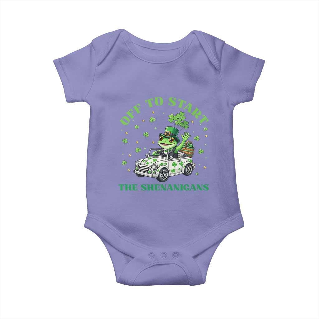 Off To Start The Shenanigans Baby Onesie St Patricks Day Frog