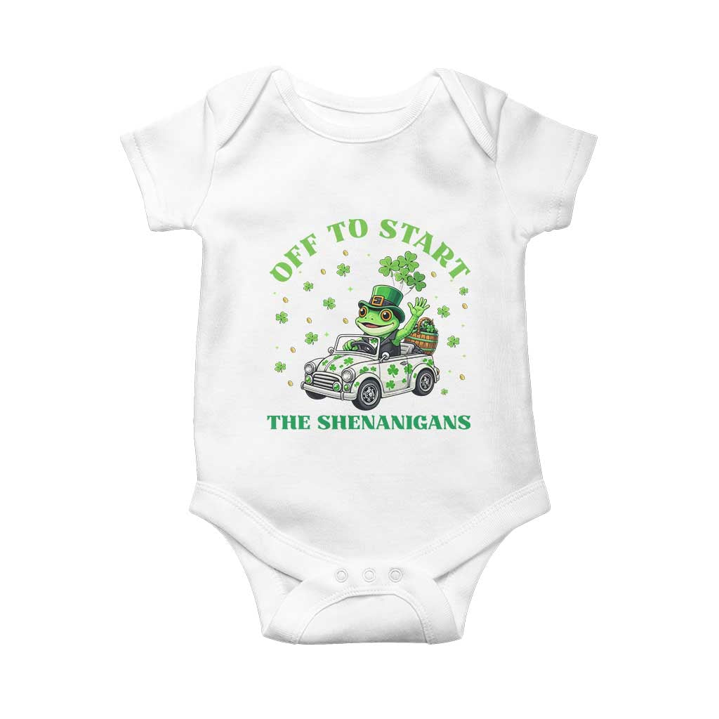 Off To Start The Shenanigans Baby Onesie St Patricks Day Frog
