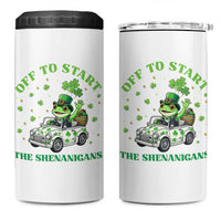 Off To Start The Shenanigans 4 in 1 Can Cooler Tumbler St Patricks Day Frog