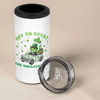 Off To Start The Shenanigans 4 in 1 Can Cooler Tumbler St Patricks Day Frog