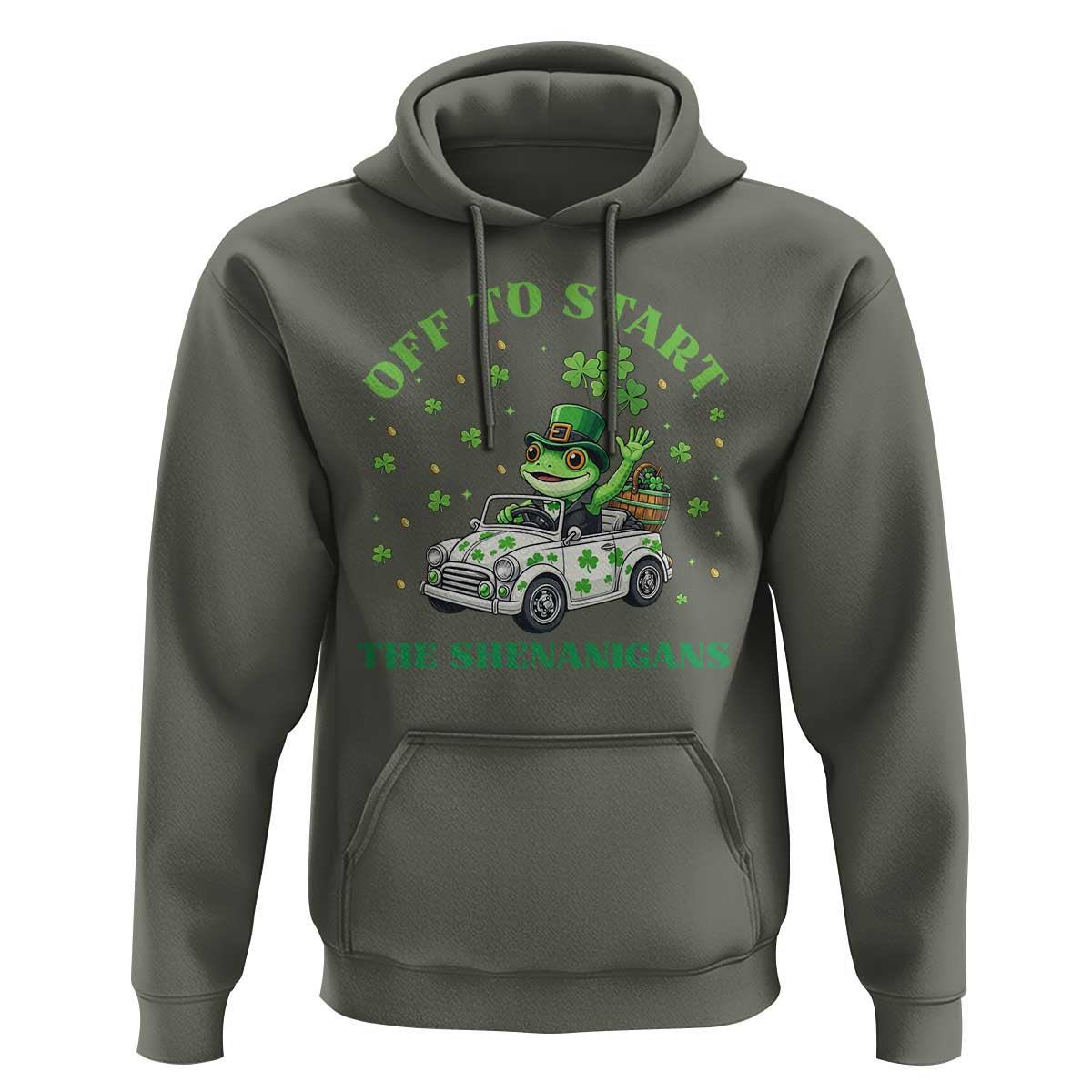 Off To Start The Shenanigans Hoodie St Patricks Day Frog
