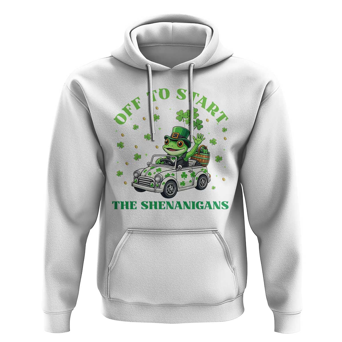 Off To Start The Shenanigans Hoodie St Patricks Day Frog