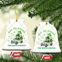 Off To Start The Shenanigans Ceramic Ornament St Patricks Day Frog