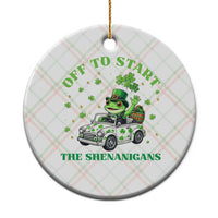 Off To Start The Shenanigans Ceramic Ornament St Patricks Day Frog