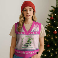 Off To Start The Shenanigans V-Neck Knit Sweater Vest St Patricks Day Frog