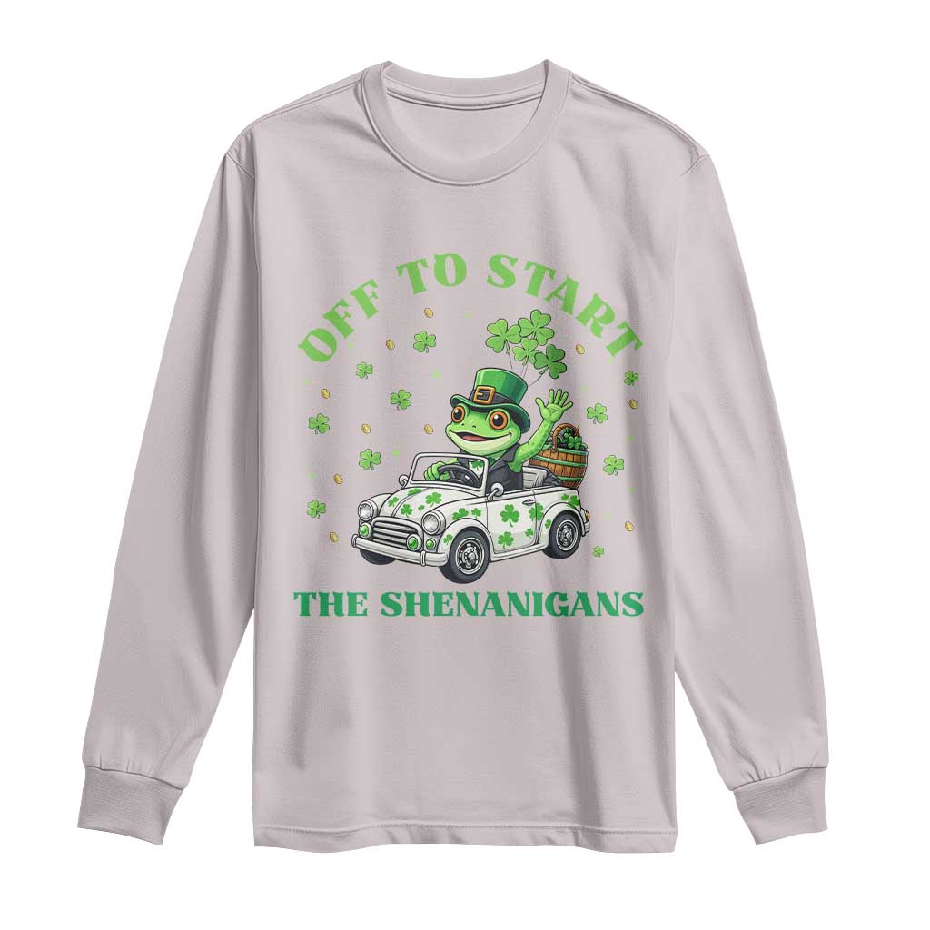 Off To Start The Shenanigans Long Sleeve Shirt St Patricks Day Frog