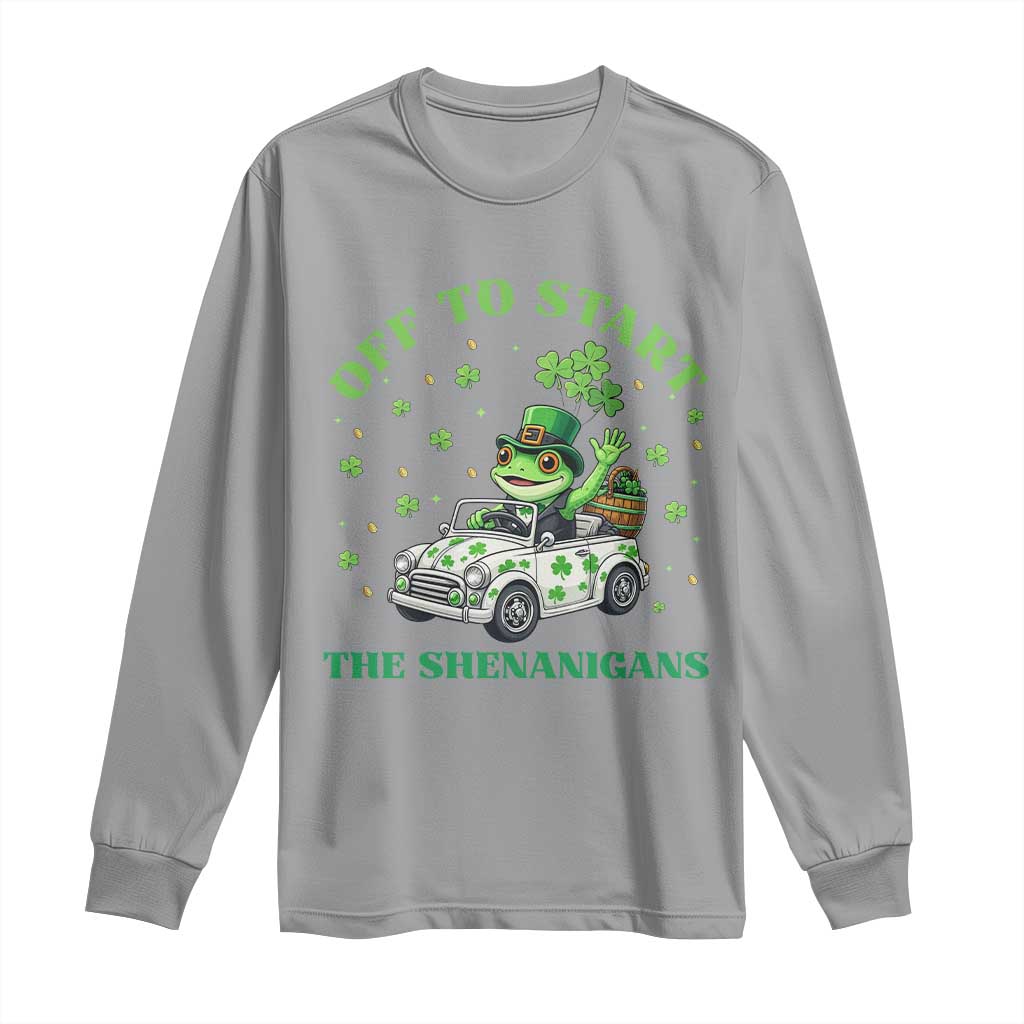 Off To Start The Shenanigans Long Sleeve Shirt St Patricks Day Frog