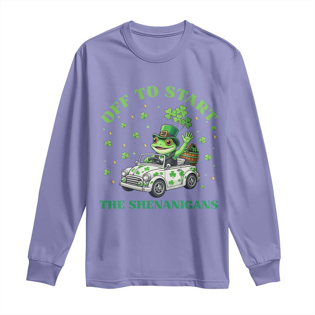 Off To Start The Shenanigans Long Sleeve Shirt St Patricks Day Frog