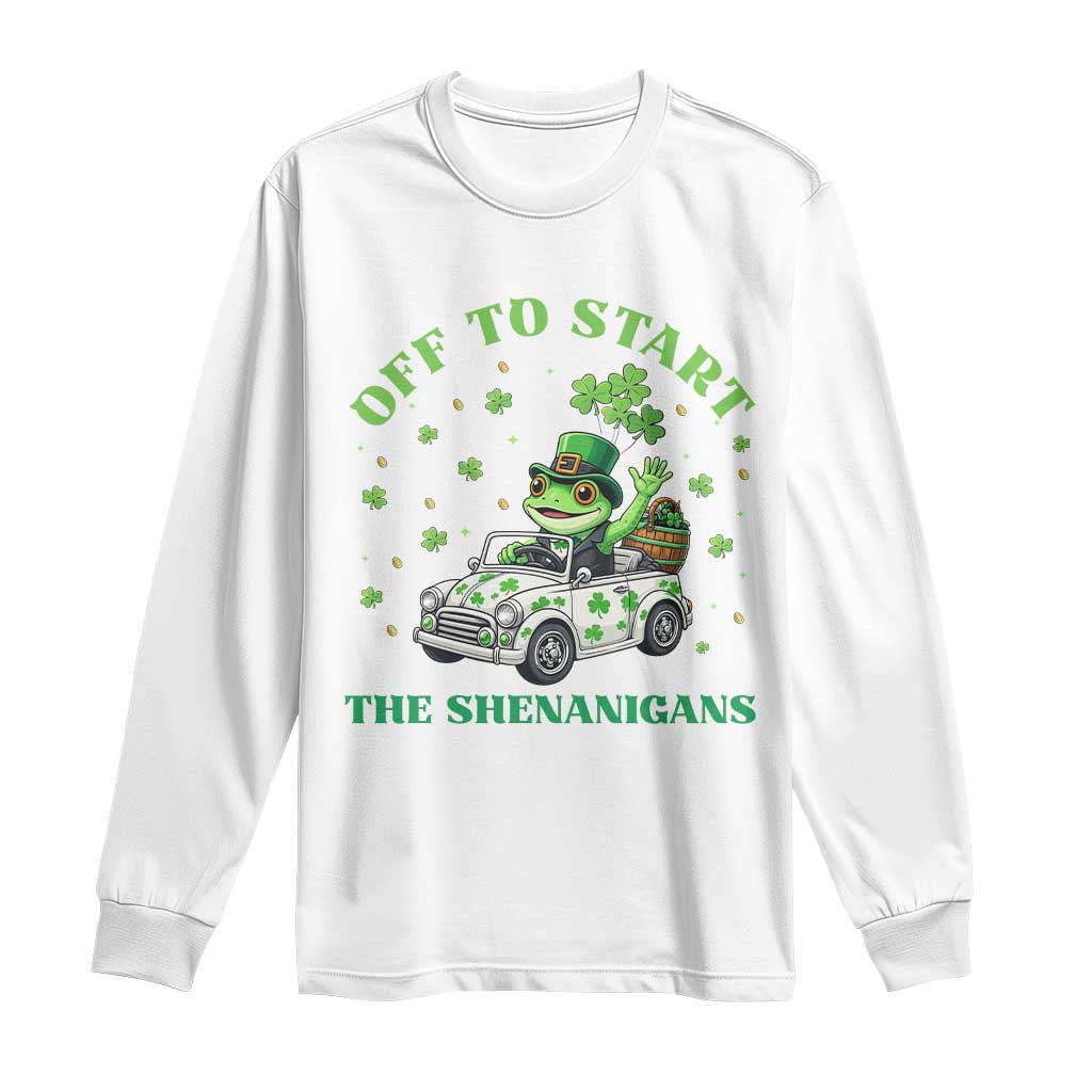 Off To Start The Shenanigans Long Sleeve Shirt St Patricks Day Frog