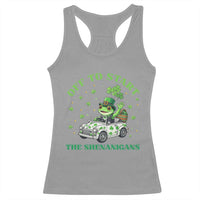 Off To Start The Shenanigans Racerback Tank Top St Patricks Day Frog