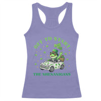 Off To Start The Shenanigans Racerback Tank Top St Patricks Day Frog