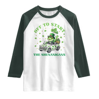 Off To Start The Shenanigans Raglan Shirt St Patricks Day Frog