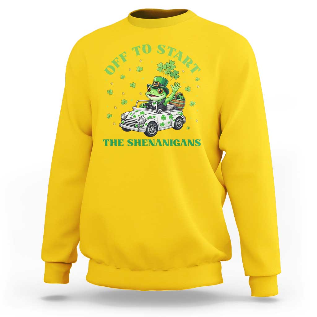 Off To Start The Shenanigans Sweatshirt St Patricks Day Frog
