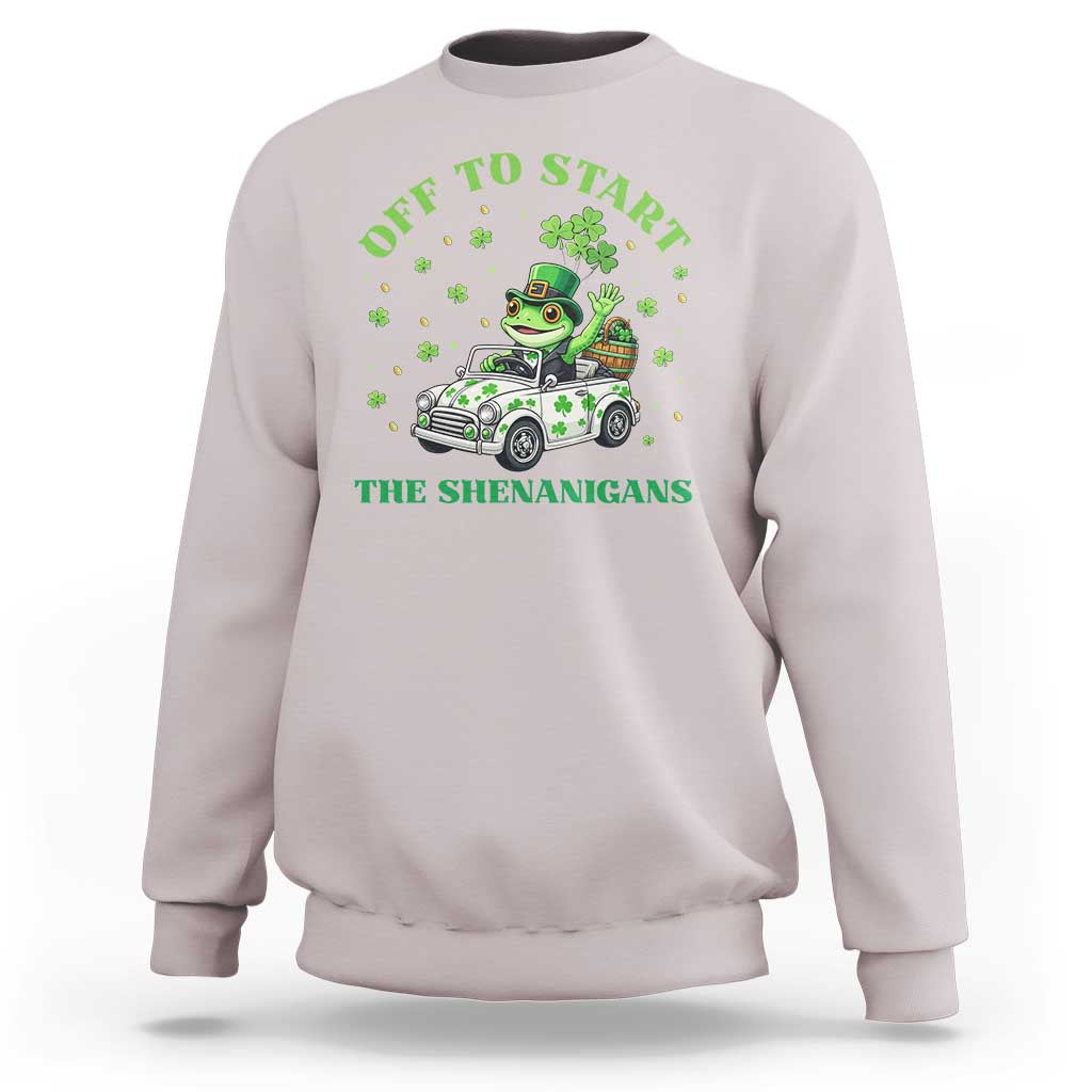 Off To Start The Shenanigans Sweatshirt St Patricks Day Frog