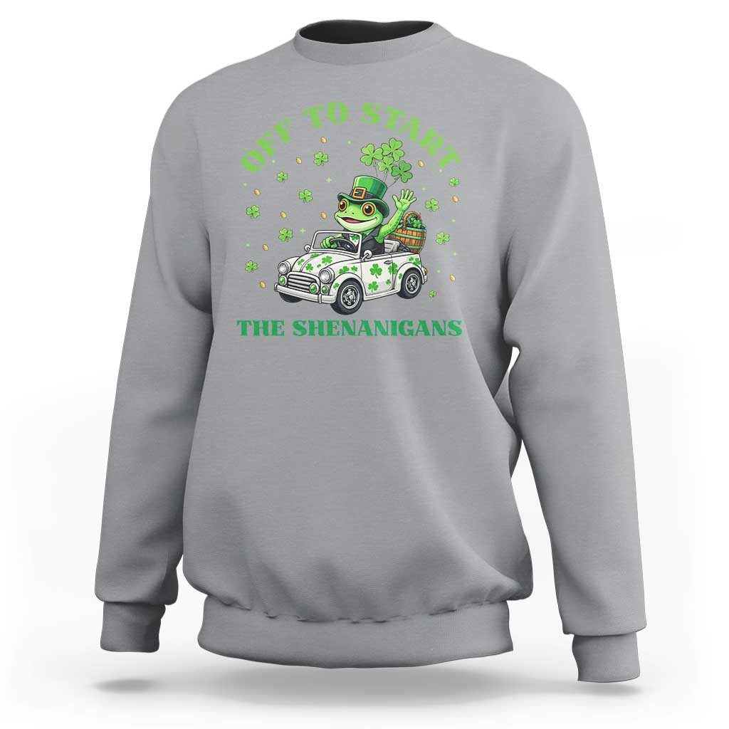 Off To Start The Shenanigans Sweatshirt St Patricks Day Frog