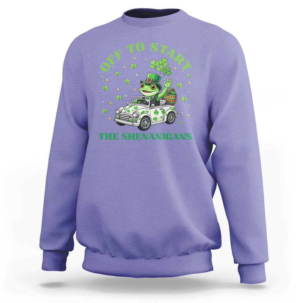 Off To Start The Shenanigans Sweatshirt St Patricks Day Frog