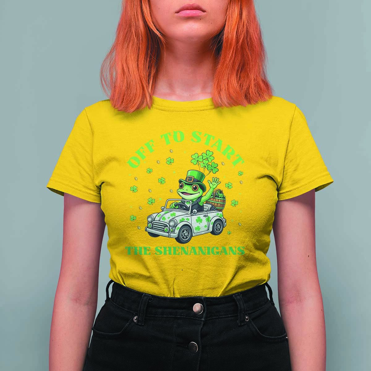 Off To Start The Shenanigans T Shirt For Women St Patricks Day Frog