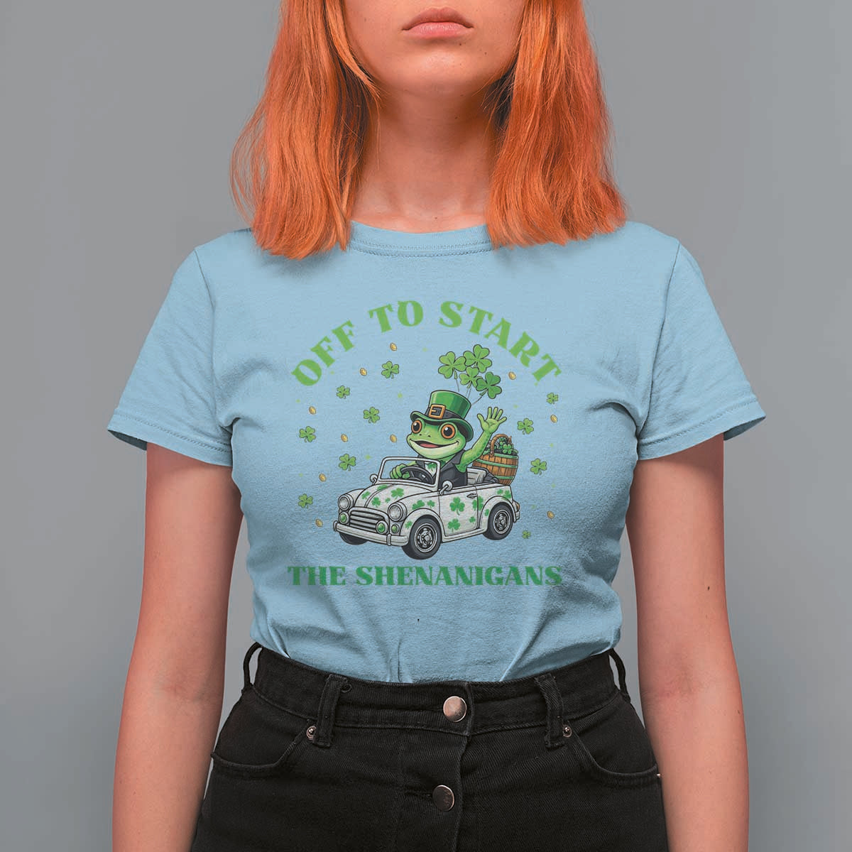 Off To Start The Shenanigans T Shirt For Women St Patricks Day Frog