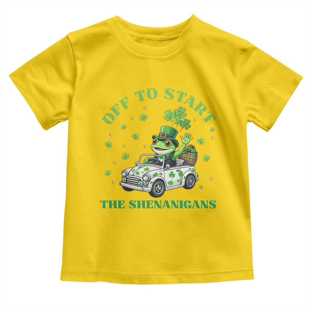 Off To Start The Shenanigans Toddler T Shirt St Patricks Day Frog