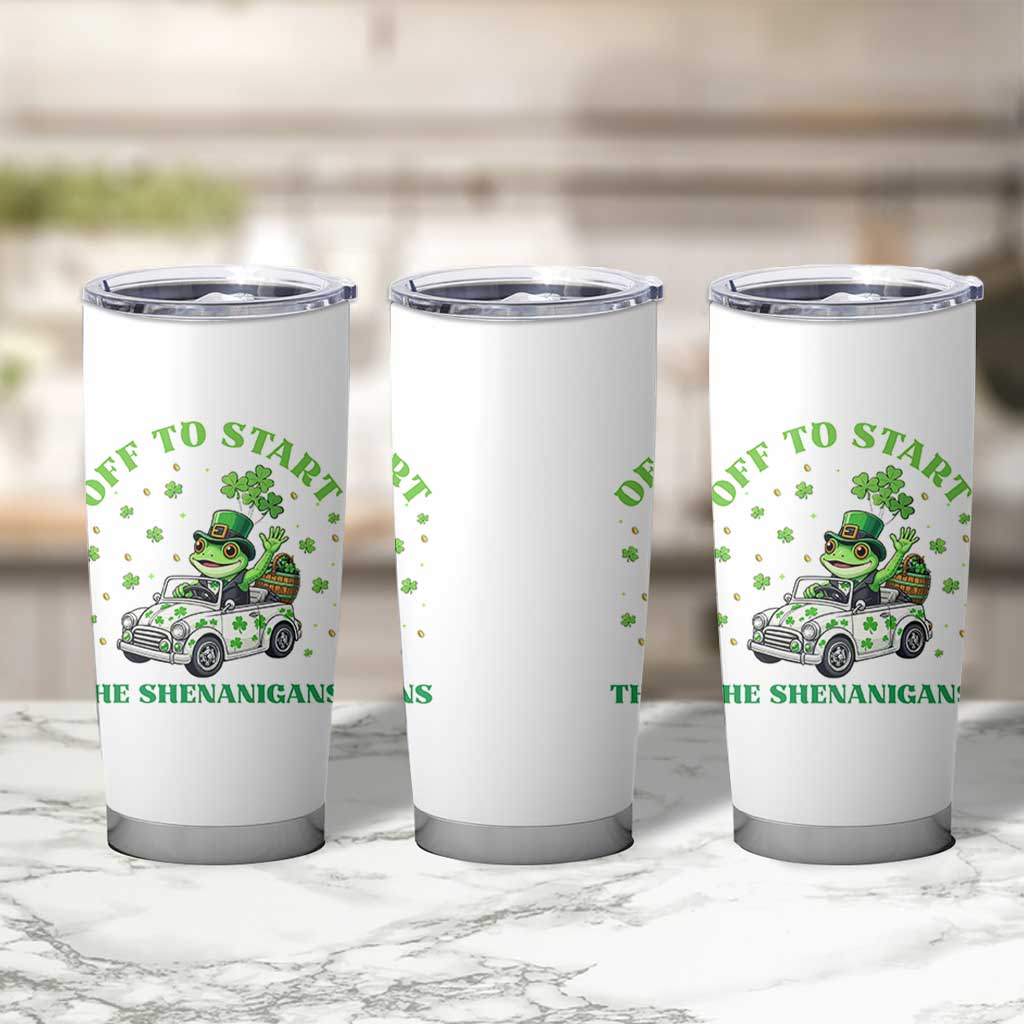 Off To Start The Shenanigans Tumbler Cup St Patricks Day Frog