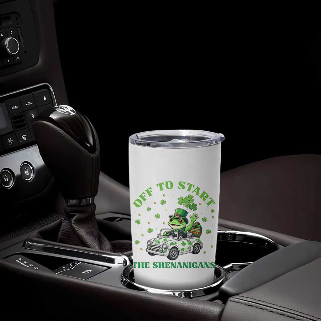 Off To Start The Shenanigans Tumbler Cup St Patricks Day Frog