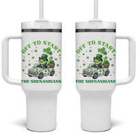 Off To Start The Shenanigans Tumbler With Handle St Patricks Day Frog