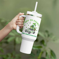 Off To Start The Shenanigans Tumbler With Handle St Patricks Day Frog