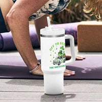 Off To Start The Shenanigans Tumbler With Handle St Patricks Day Frog