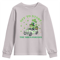 Off To Start The Shenanigans Youth Sweatshirt St Patricks Day Frog