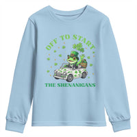 Off To Start The Shenanigans Youth Sweatshirt St Patricks Day Frog