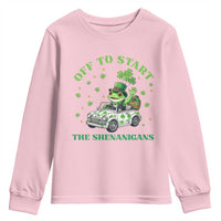 Off To Start The Shenanigans Youth Sweatshirt St Patricks Day Frog