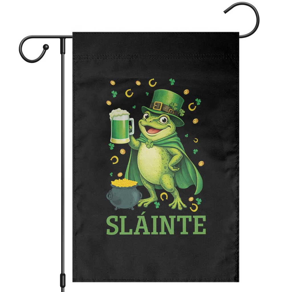 Funny Slainte Irish Frog Beer St Patricks Day Garden Flag