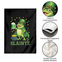 Funny Slainte Irish Frog Beer St Patricks Day Garden Flag