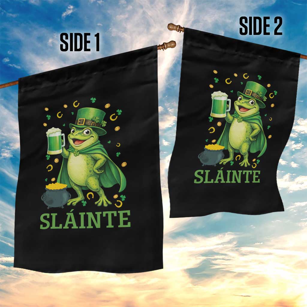 Funny Slainte Irish Frog Beer St Patricks Day Garden Flag