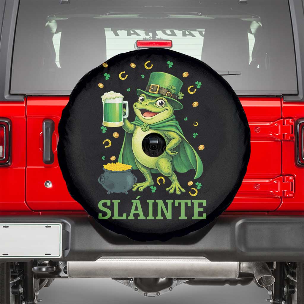 Funny Slainte Irish Frog Beer St Patricks Day Spare Tire Cover