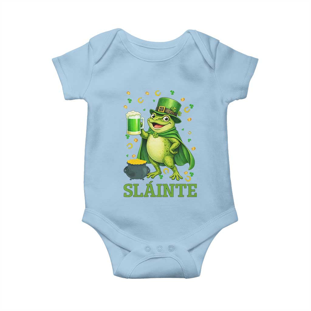 Funny Slainte Irish Frog Beer St Patricks Day Baby Onesie