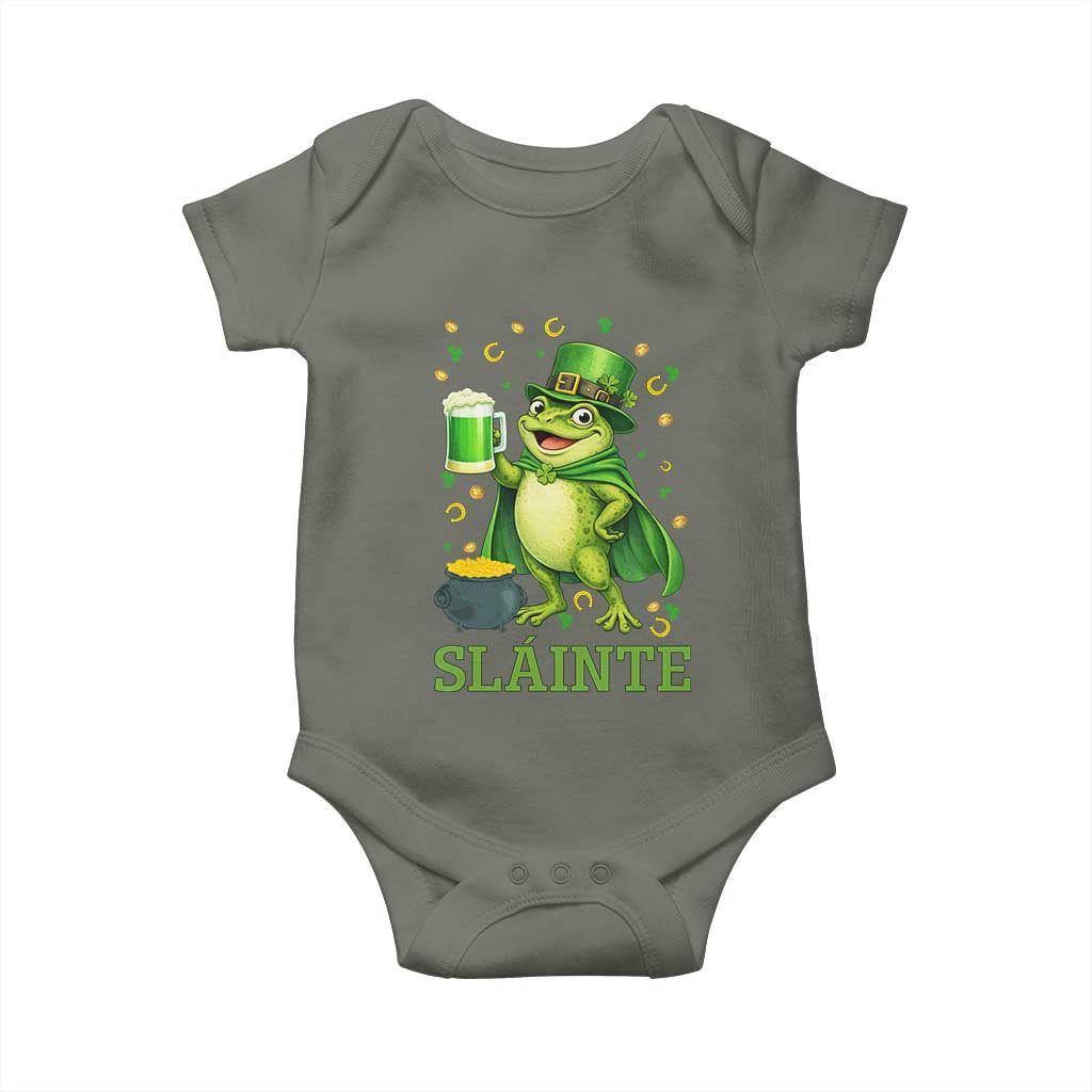 Funny Slainte Irish Frog Beer St Patricks Day Baby Onesie