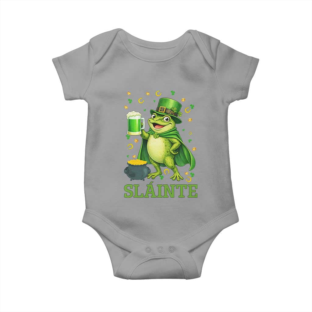 Funny Slainte Irish Frog Beer St Patricks Day Baby Onesie