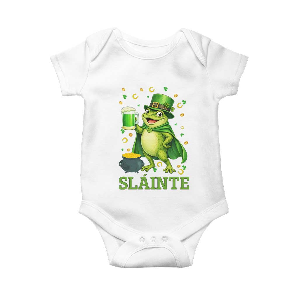 Funny Slainte Irish Frog Beer St Patricks Day Baby Onesie