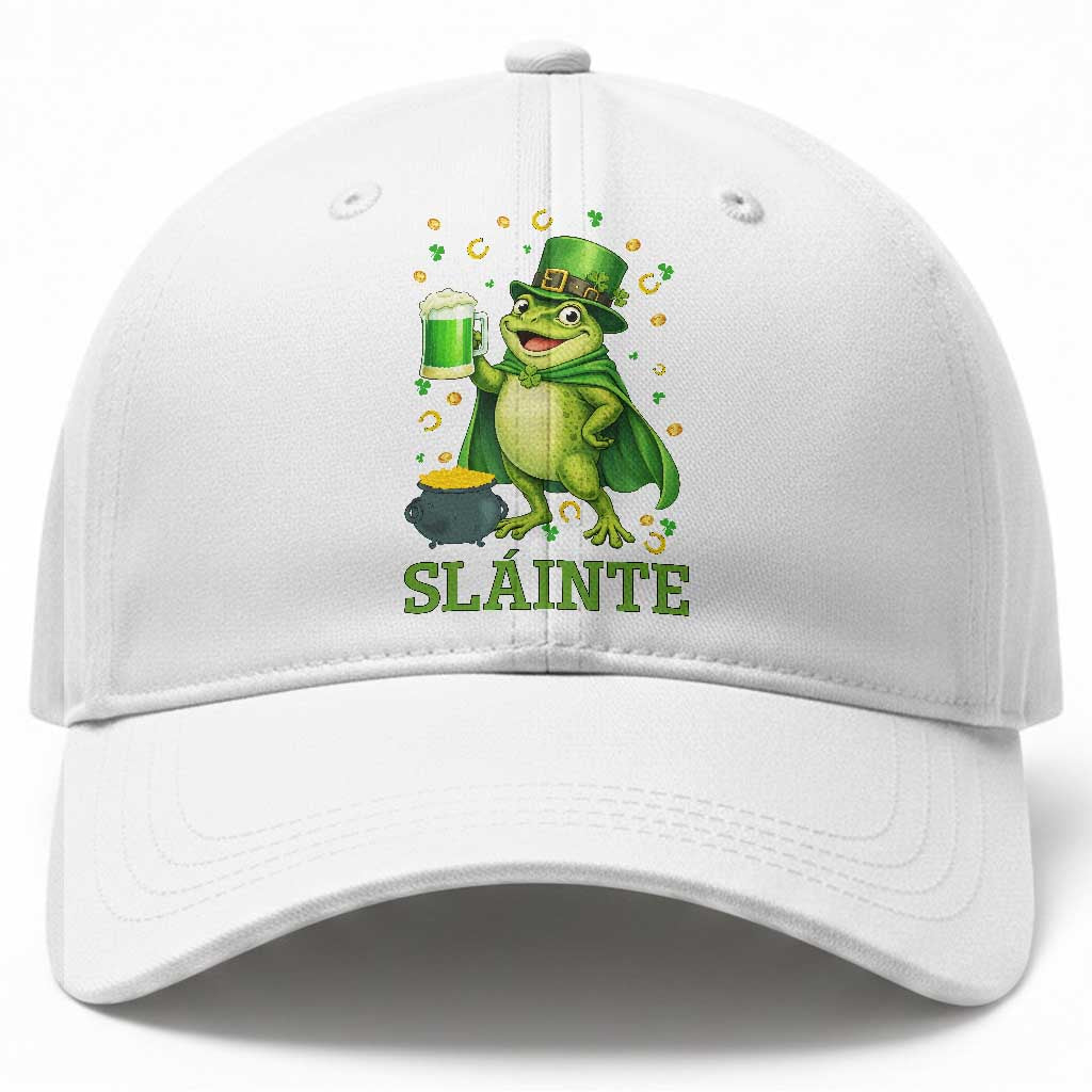 Funny Slainte Irish Frog Beer St Patricks Day Baseball Cap