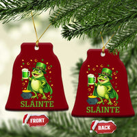 Funny Slainte Irish Frog Beer St Patricks Day Ceramic Ornament