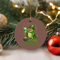 Funny Slainte Irish Frog Beer St Patricks Day Ceramic Ornament