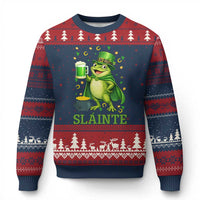 Funny Slainte Irish Frog Beer St Patricks Day Ugly Christmas Sweater